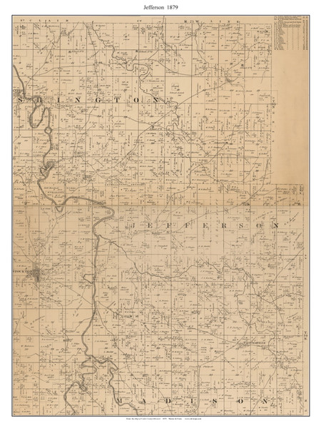 Jefferson, Missouri 1879 Old Town Map Custom Print Cedar Co.