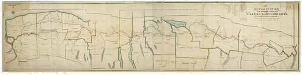 Erie Canal -- Proposed Map 1821 - Erie Canal Engineers - Old Map Reprint - NY Regionals - Canals