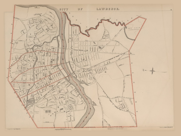 City of Lawrence, Massachusetts 1891 Old Town Map Reprint - Walker State Atlas City of Lawrence, Massachusetts 1891 Old Town Map Reprint - Walker State Atlas