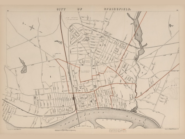 City of Springfield, Massachusetts 1891 Old Town Map Reprint - Walker State Atlas