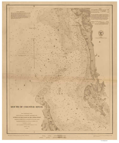 Mouth of Chester River 1849 - Old Map Nautical Chart AC Harbors 383 - Chesapeake Bay