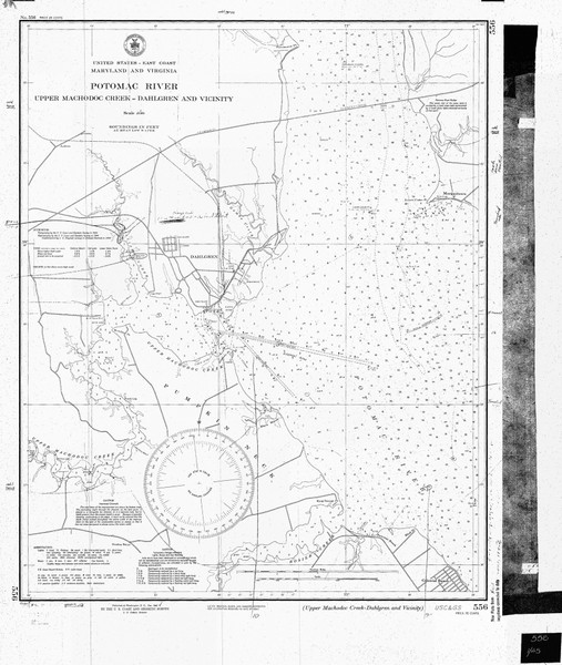 Potomac River Dahlgren and Vicinity 1945 - Old Map Nautical Chart AC Harbors 556 - Chesapeake Bay