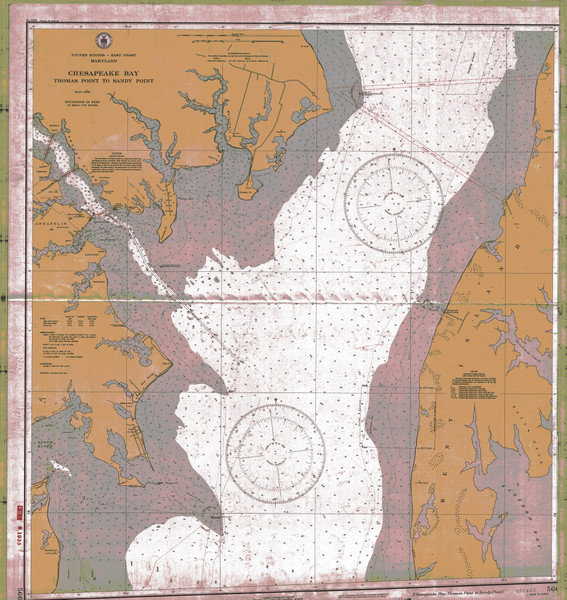 Severn and Magothy Rivers 1935 - Old Map Nautical Chart AC Harbors 566 - Chesapeake Bay