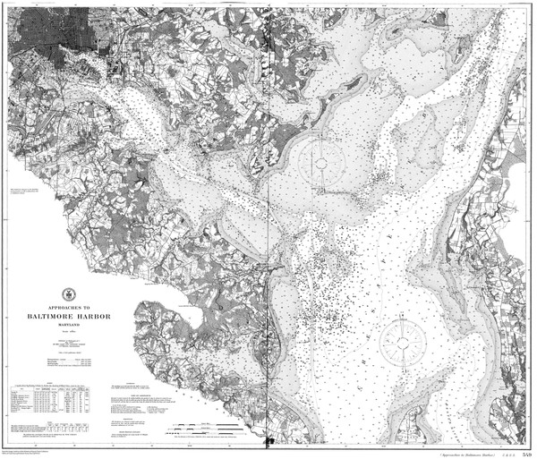 Approaches to Baltimore Harbor 1905 - Old Map Nautical Chart AC Harbors 549 - Chesapeake Bay