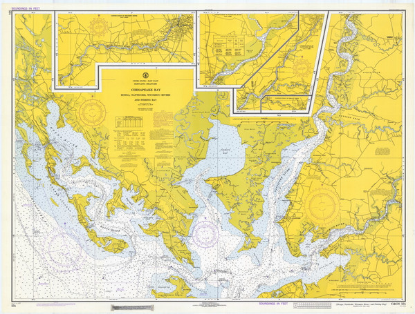 Honga, Nanticoke, Wicomico Rivers and Fishing Bay 1973 - Old Map Nautical Chart AC Harbors 554 - Chesapeake Bay