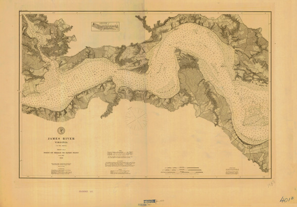 James River 2 1882 B - Old Map Nautical Chart AC Harbors 401B - Virginia James River 2 1882 B - Old Map Nautical Chart AC Harbors 401B - Virginia