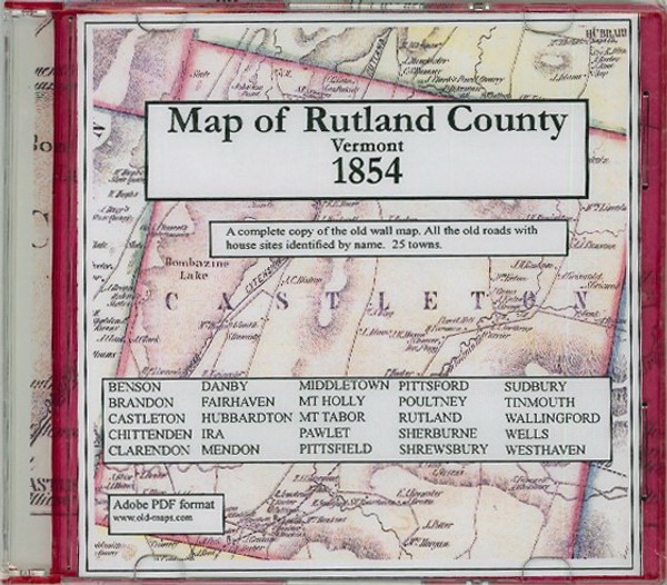 Scott's Map of Rutland County, Vermont, 1854, CDROM Old Map