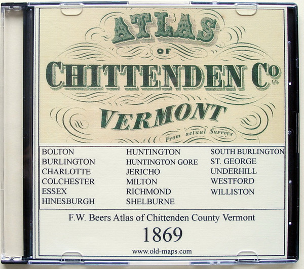Beers Atlas of Chittenden County, Vermont, 1869, CDROM Old Map