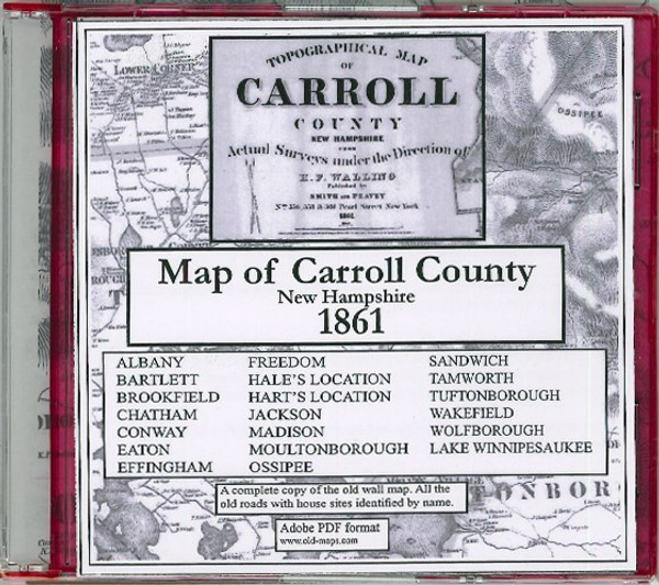Topographical Map of Carroll County, New Hampshire, 1861, CDROM Old Map Topographical Map of Carroll County, New Hampshire, 1861, CDROM Old Map