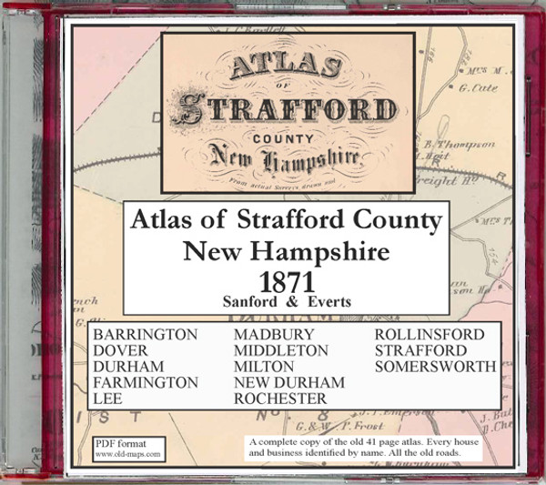 Atlas of Strafford County, New Hampshire, 1871, CDROM Old Map