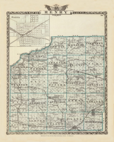 Henry County, 1876 Illinois - Old Map Reprint - Warner & Beers Illinois State Atlas