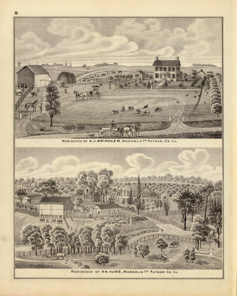 Residences, 1876 Illinois - Old Map Reprint - Warner & Beers Illinois State Atlas Residences, 1876 Illinois - Old Map Reprint - Warner & Beers Illinois State Atlas