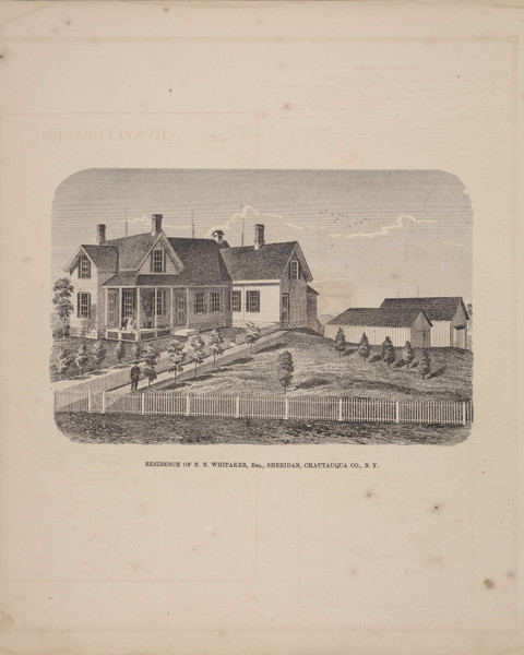 Residence of N.N. Whitaker, New York 1867 - Old Town Map Reprint - Chautauqua Co. Atlas 10