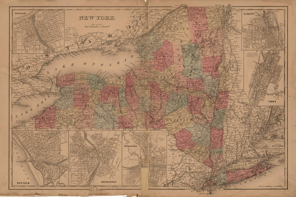 New York State, New York 1868 - Old Town Map Reprint - Montgomery & Fulton Cos. Atlas 4 New York State, New York 1868 - Old Town Map Reprint - Montgomery & Fulton Cos. Atlas 4