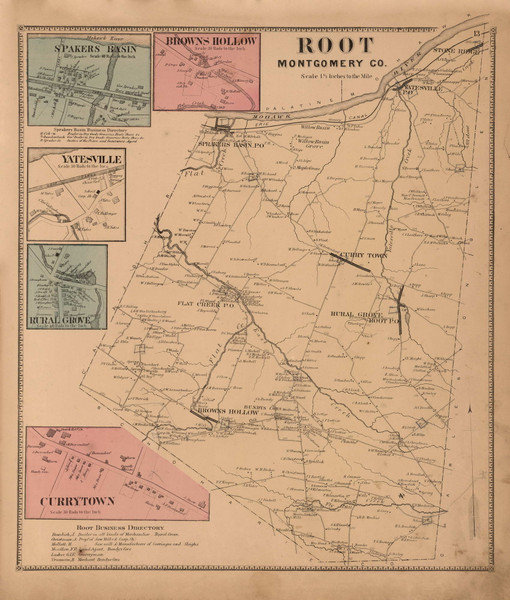 Root, Montgomery Co. New York 1868 - Old Town Map Reprint - Montgomery & Fulton Cos. Atlas 13 Root, Montgomery Co. New York 1868 - Old Town Map Reprint - Montgomery & Fulton Cos. Atlas 13