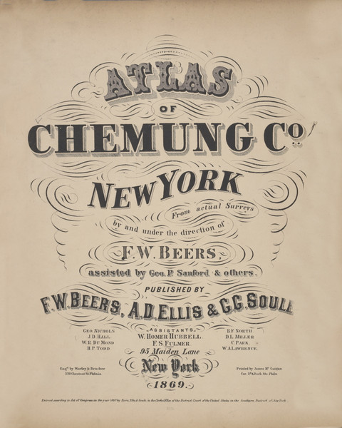 Title Page, New York 1869 - Old Town Map Reprint - Chemung Co. Atlas 0