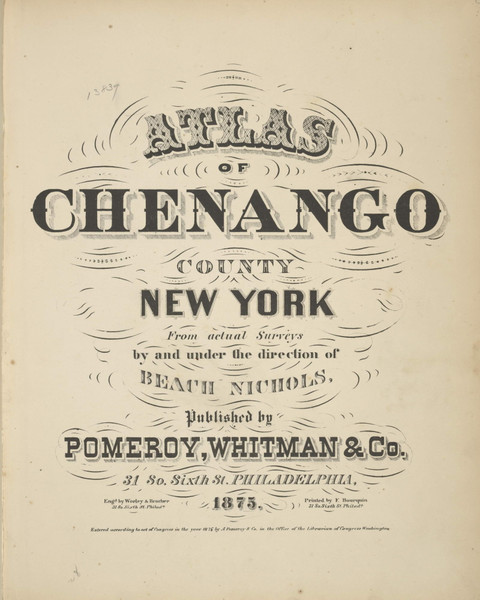 Title Page, New York 1875 - Old Town Map Reprint - Chenango Co. Atlas 0