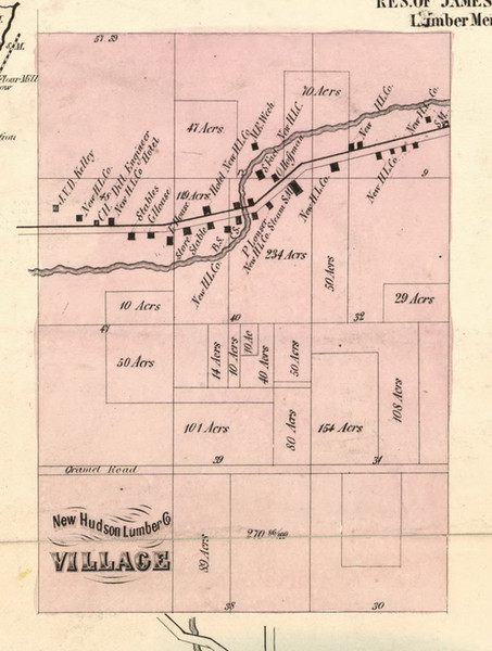 New Hudson Lumber Co Village, New York 1856 Old Town Map Custom Print - Allegany Co.