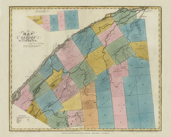 St. Lawrence County New York 1829 - Burr State Atlas
