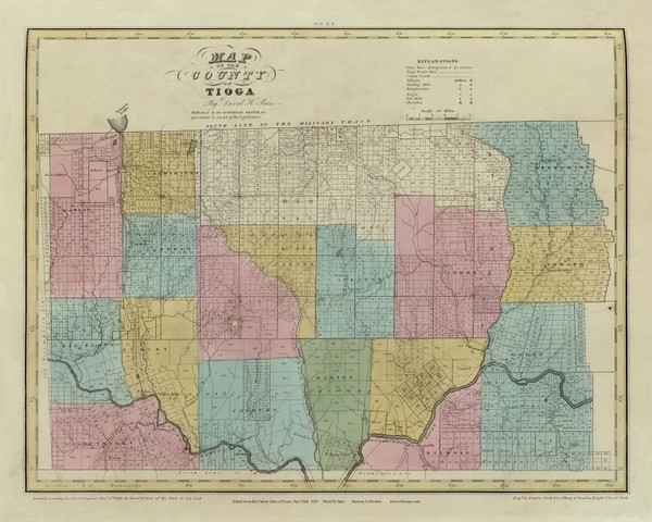 Tioga County New York 1829 - Burr State Atlas