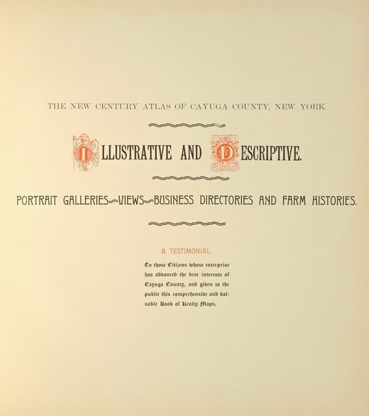 Text Introduction, New York 1904 - Old Town Map Reprint - Cayuga Co. Atlas 96