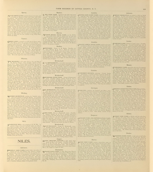 Farm Records  - Maple Grove - Woodside Dairy Farm, New York 1904 - Old Town Map Reprint - Cayuga Co. Atlas 133