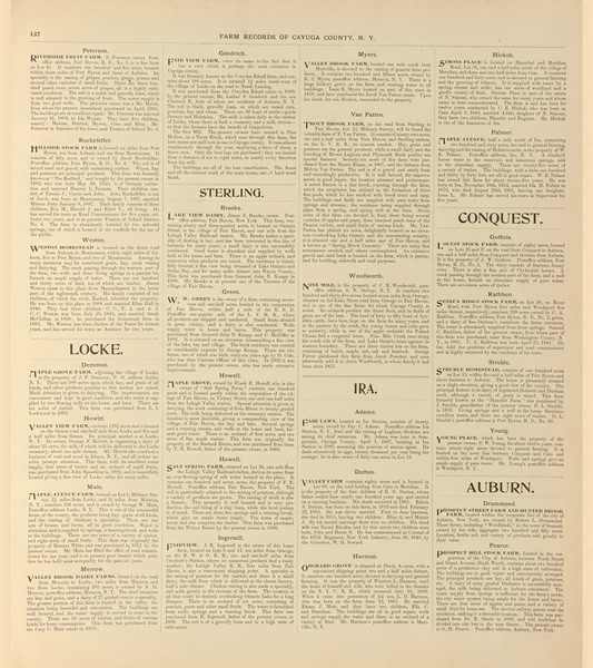 Farm Records  - Riverside Fruit Farm - Prospect Hill Stock Farm, New York 1904 - Old Town Map Reprint - Cayuga Co. Atlas 137