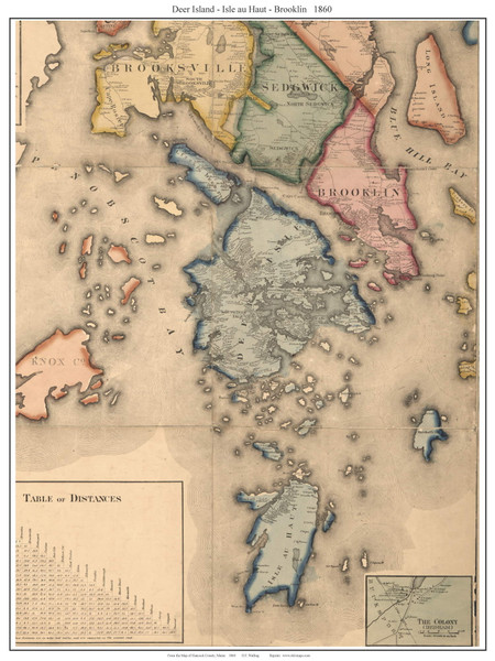 Deer Isle, Isle Au Haut and Brooklin, Maine 1860 Old Town Map Custom Print - Hancock Co. Deer Isle, Isle Au Haut and Brooklin, Maine 1860 Old Town Map Custom Print - Hancock Co.