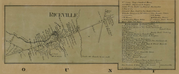 Riceville - Bloomfield, Pennsylvania 1865 Old Town Map Custom Print - Crawford Co. Riceville - Bloomfield, Pennsylvania 1865 Old Town Map Custom Print - Crawford Co.