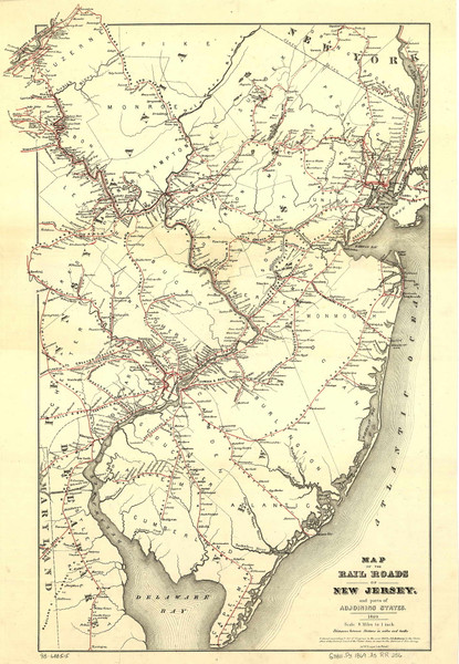 New Jersey 1869 Anderson - Old State Map Reprint