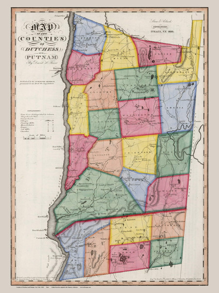 Dutchess & Putnam County New York 1840 - Burr State Atlas