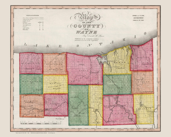 Wayne County New York 1840 - Burr State Atlas