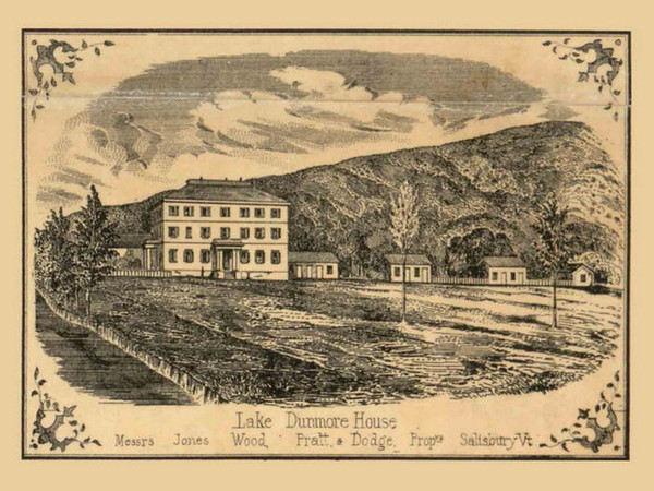 Lake Dunmore House, Salisbury, Vermont 1857 Old Town Map Custom Print - Addison Co.