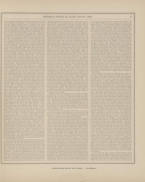 Historical Sketch of Allen County Ohio 1880 Old Town Map Custom Reprint - Allen Co. Atlas 15