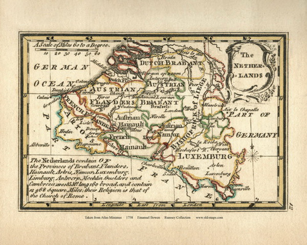 Netherlands - 1758 Bowen 16 - World Atlases