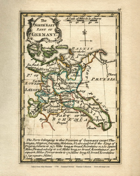 The North East Part of Germany - 1758 Bowen 22 - World Atlases