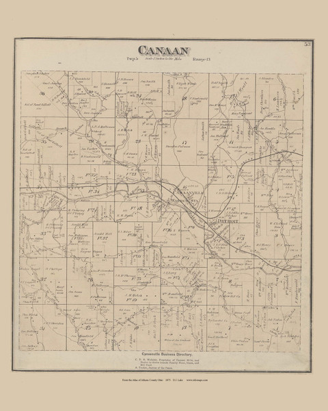 Canaan Ohio 1875 Old Town Map Custom Reprint - Athens Co. Atlas 34 Canaan Ohio 1875 Old Town Map Custom Reprint - Athens Co. Atlas 34