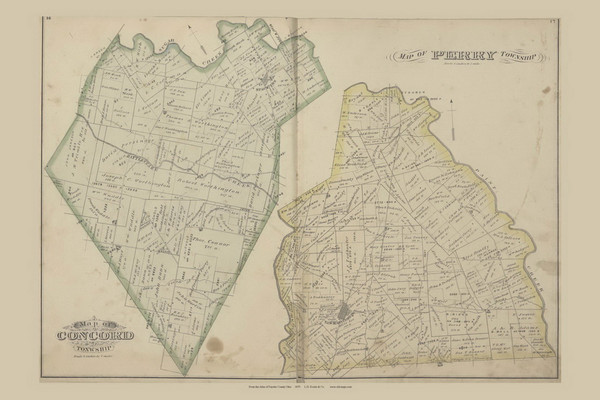 Towns of Concord and Perry - Ohio 1875 Old Town Map Custom Reprint - Fayette Co. Atlas 15