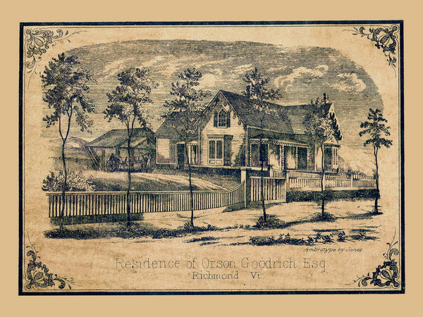 Orson Goodrich Residence - Richmond, Vermont 1857 Old Town Map Custom Print - Chittenden Co.