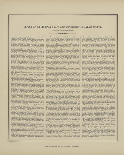 Sketch of Mr. Hampton's Life & Times - Ohio 1879 Old Town Map Custom Reprint - Hardin Co. Atlas 44