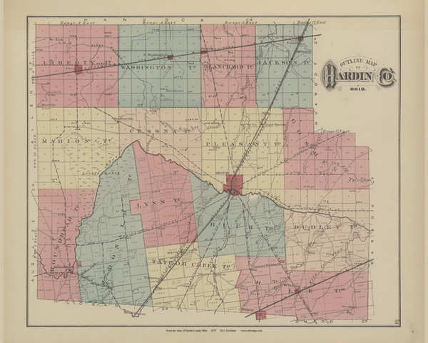 Hardin County  Ohio 1879 Old Town Map Custom Reprint - Hardin Co. Atlas 57