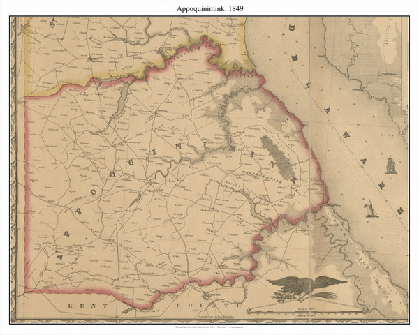 Appoquinimink, Delaware 1849 Old Town Map Custom Print - New Castle Co.