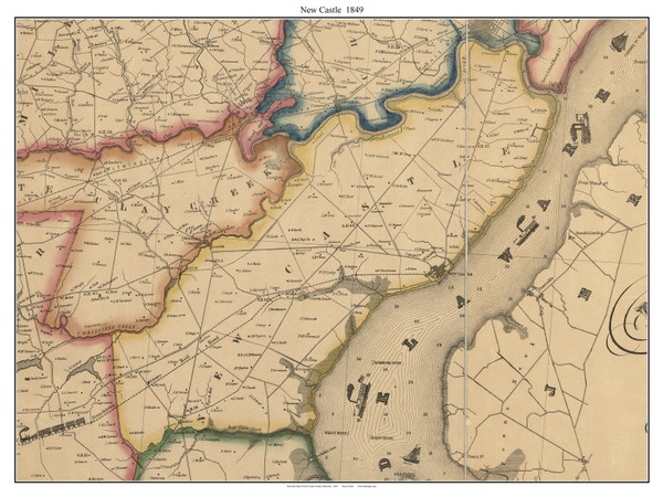 Newcastle, Delaware 1849 Old Town Map Custom Print - New Castle Co.