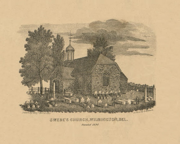 Swedes Church, Delaware 1849 Old Town Map Custom Print - New Castle Co.