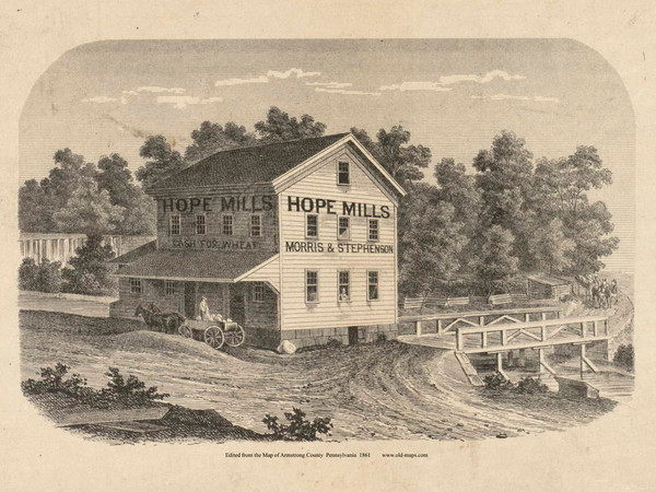 Picture of Hope Mills, Pennsylvania 1861 Old Town Map Custom Print - Armstrong Co. Picture of Hope Mills, Pennsylvania 1861 Old Town Map Custom Print - Armstrong Co.