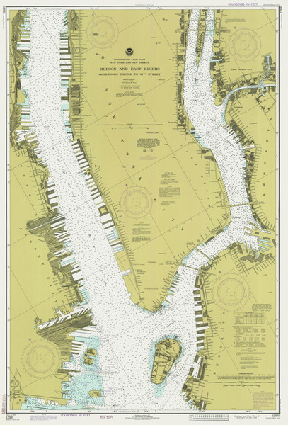 Hudson and East Rivers - West 67th St to Blackwells Island 1978 - Old Map Nautical Chart AC Harbors 745 - New York Hudson and East Rivers - West 67th St to Blackwells Island 1978 - Old Map Nautical Chart AC Harbors 745 - New York
