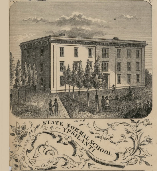 State Normal School, Ypsilanti, Michigan 1856 Old Town Map Custom Print - Washtenaw Co.