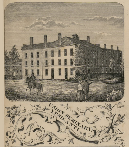 Union Seminary, Ypsilanti, Michigan 1856 Old Town Map Custom Print - Washtenaw Co.