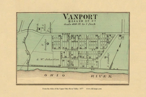 Vanport, Pennsylvania, 1877 - Upper Ohio River and Valley Atlas - Old Map Custom Reprint - USA Regional 30