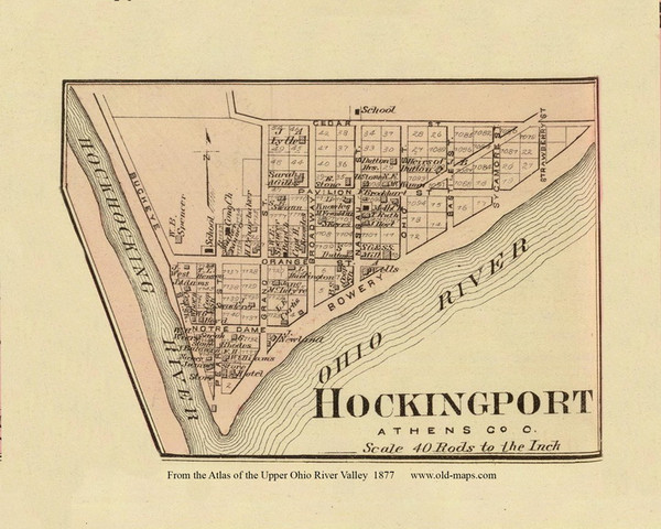 Hockingport, Ohio, 1877 - Upper Ohio River and Valley Atlas - Old Map Custom Reprint - USA Regional 120 121 Hockingport, Ohio, 1877 - Upper Ohio River and Valley Atlas - Old Map Custom Reprint - USA Regional 120 121
